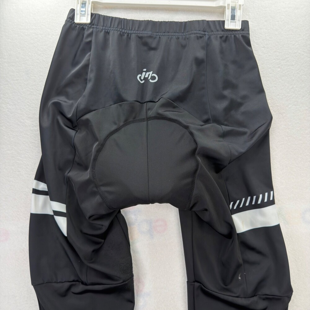 Inbike Padded Cycling Tights Mens Size L Black Ankle Zip Bike Pants Chamois